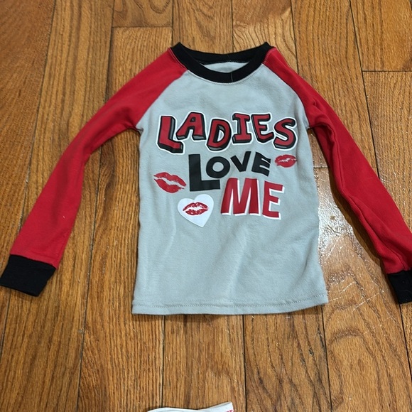 Ladies Love Me size 3T baby boy valentines pajama set- pants and long sleeve - Picture 2 of 3